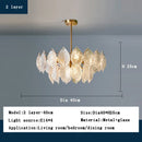 DecorBites™ Leaf Glass Chandelier Pendant Light Luxury Dining Room Ceiling Fixture