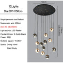 DecorBites™ Crystal Ball Pendant Light for Modern Living Room, Black & Gold Luxury Fixture