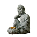 Sitting Buddhas Statue with Tealight Candle Holder Buddhas Figurine Sculpture Insenses Holder for Home and Garden Drop Shipping