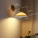 Antique brass and ribbed glass wall lamp bedroom pull chain switch