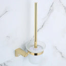 DecorBites™ Gold Bathroom Hardware Set: Towel Rack, Shelf, Paper Holder, Towel Holder, Toilet Brush Holder
