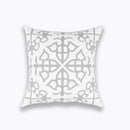 DecorBites™ Geometric Embroidered Cushion Cover Light Grey Cotton 45x45cm