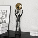 DecorBites™ Human Figure Sculpture Golden Ball Holder Metal Figurine Home Decor