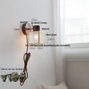 DecorBites™ LED Wall Lamp Clear Glass Walnut Wood Up Down Rotate Wall Light