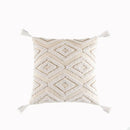 DecorBites™ Cotton Tassels White Cushion Covers 45x45/30x50cm - Square Geometry Pillowcase