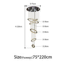 DecorBites™ Crystal Rings Chandelier: Modern Luxury Staircase Lighting Fixture