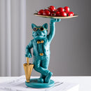 DecorBites™ Bulldog Resin Statue Tray: Home Decor Sculpture Figurine Study Room Ornament