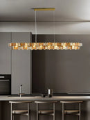 Butterfly glass chandelier gold rectangular light for dining room