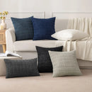 DecorBites™ Corduroy Striped Pillow Cover 18x18 Inch Luxury Cushion Case for Living Room