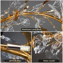 DecorBites™ Crystal Leaf Branch Chandelier - Elegant Lighting Fixture for Bedroom, Living Room, Dining Room