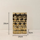 DecorBites™ Golden Square Ceramic Vase with Artificial Flowers for Room Aesthetic Decor