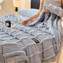 DecorBites™ Cozy Faux Rabbit Plush Blanket, Nordic Style, Thick & Warm, Super Soft Nap Shawl