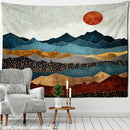 Abstract Mountains Oil Painting Tapestry Wall Hanging for Boho Witchcraft Aesthetics Room Decor by DecorBites™