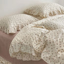 DecorBites™ Korean Floral Lace Duvet Cover: Luxury Soft Quilt for Queen King, Breathable Home Decor
