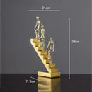 DecorBites™ Golden Man Abstract Resin Figure Sculpture Staircase Decor