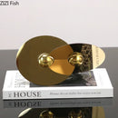 DecorBites™ Geometric Circle Sculpture: Modern Metal Desk Ornament for Room Aesthetic