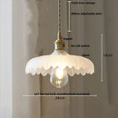 DecorBites™ Green Glass Walnut Wood LED Pendant Light, Nordic Modern Hanging Lamp