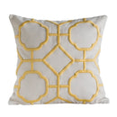 DecorBites™ Geometric Embroidery Cushion Cover Navy Blue White Yellow 50x50cm Home Decor Pillow