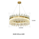 DecorBites™ Gold Crystal Chandelier: Dimmable Luxury Pendant Lamp for Bedroom, Living Room & Hotel