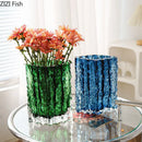 DecorBites™ Clear Ice Vase for Hydroponic Flowers Desk Decor Bouquets Minimalist Floral Arrangement Modern Glass Pot