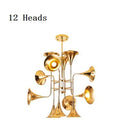 DecorBites™ Gold Trumpet Pendant Multi-Head Chandeliers: Modern Creative Horn Floor Lights