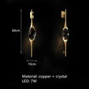 DecorBites™ Crystal Wall Sconce Copper Body Light for Bedside, Stair, Foyer, Dining Room