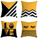DecorBites™ Geometric Deer Print Pillowcase 45x45cm - Yellow Home Decor
