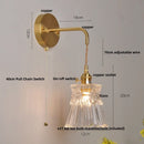 DecorBites™ Clear Glass LED Wall Lights with Adjustable Pull Chain Switch
