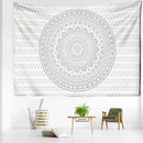 DecorBites™ Grey Mandala Tapestry Wall Hanging Psychedelic Hippie Art for Aesthetic Home Decor