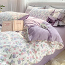 DecorBites™ Cozy Pattern Printed 4Pcs Single Bedding Set - Soft Cotton Fabric