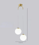 DecorBites™ Glass Ball Dual Head Pendant Light for Bedroom, Modern LED Chandeliers