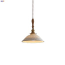 DecorBites™ Adjustable LED Pendant Lights Ash Wood White Ceramic Modern Hanging Lamp