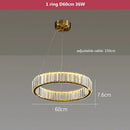DecorBites™ Crystal LED Chandelier Rings Pendant Lamp Luxury Villa Stair Decoration