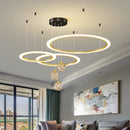 DecorBites™ Circle Ring Pendant Chandelier for Living Room Bedroom Restaurant Ceiling Lighting