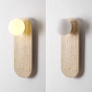 DecorBites™ LED Button Switch Wall Light in Yellow Travertine White Glass - Modern Nordic Design