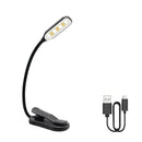 DecorBites™ 7 LED Book Light: Rechargeable Reading Lamp with 3-Level White Light Clip-On