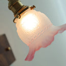 DecorBites™ Glass Pink LED Wall Lights Pull Chain Switch Rotatable Sconce Bedside Lamp