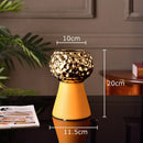 DecorBites™ Gold Hammer Pattern Ceramic Vase: Creative Plant Pot for Table Decoration and Floral Arrangement