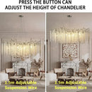 DecorBites™ Gold Crystal Branch Chandelier | Modern Luxury Round Ceiling Light