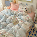DecorBites™ Cartoon Pattern Cotton Fitted Sheet Set – Soft & Cozy Bedding for Adults & Kids