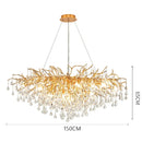 DecorBites™ Gold Crystal Tree Branch Chandelier for Dining Living Room Bedroom Decor
