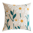 DecorBites™ Daisy Yellow Floral Geometric Pillow Cover - Soft Cozy Embroidery for Living Room