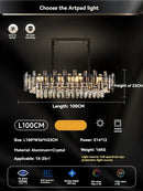 DecorBites™ Gold Crystal Ceiling Chandelier: Luxury Modern LED Pendant for Home Décor