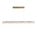 DecorBites™ Art Deco Marble Steel Chandelier: Modern LED Black Gold Lighting for Dinning Room