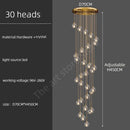 DecorBites™ Crystal Stainless Steel Staircase LED Chandelier for Modern Luxury Interiors