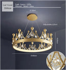 DecorBites™ Crown Crystal Chandelier Pendant Light for Bedroom and Living Room Decor