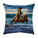 DecorBites™ Galloping Horse Pillowcase: Wild Horse Print Linen Cushion Cover for Home Decoration
