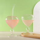 DecorBites™ Heart Shaped Glass Mug Set for Couples - Cocktail, Tea, Coffee, Beer Glassware Drinkware