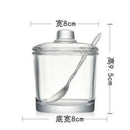 DecorBites™ Glass Seasoning Can with Spoon - Spice Jar for Sugar Salt Pepper Powder