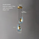 DecorBites™ LED Art Deco Blue Peacock Leaf Copper Ceiling Chandelier for Living Room